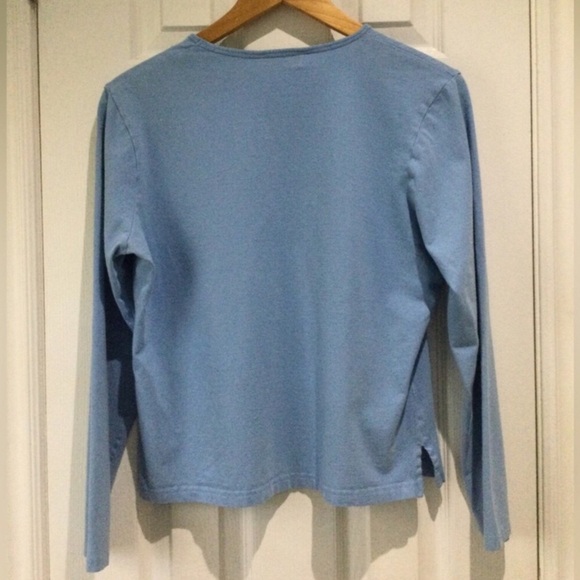 Kustom Kit Women’s Light Blue V-Neck Long Sleeve Tee - Picture 4 of 4